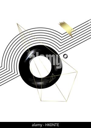 La mise en page de l'affiche. Composition géométrique. Illustration de Vecteur