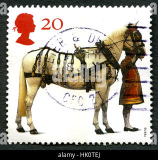 Grande-bretagne - circa 1997 : un timbre-poste utilisé à partir du Royaume-Uni, célébrant les chevaux qui servent la monarchie, vers 1997. Banque D'Images