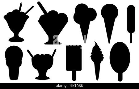 Ice cream set isolated Banque D'Images