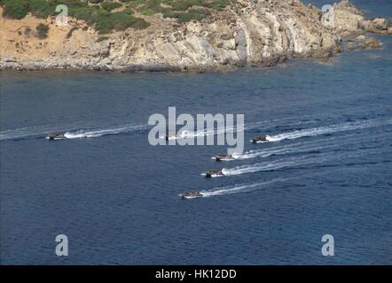 L'île de la Sardaigne (Italie) gamme militaire de Capo Teulada Banque D'Images