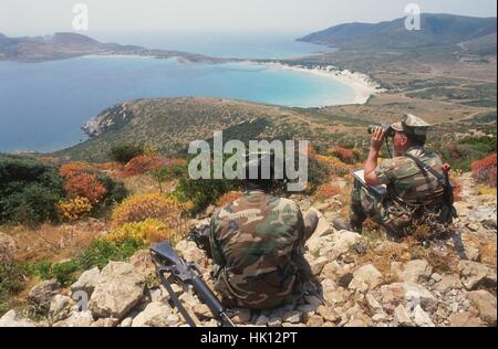 L'île de la Sardaigne (Italie) gamme militaire de Capo Teulada Banque D'Images