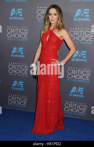 15 janvier 2015 - Hollywood, CA, États-Unis - 15 janvier 2015 - Hollywood, Californie - Emily Blunt. 20e Prix annuels du film Critics' Choice - les arrivées ont eu lieu au Hollywood palladium. Crédit photo : Byron Purvis/AdMedia Banque D'Images