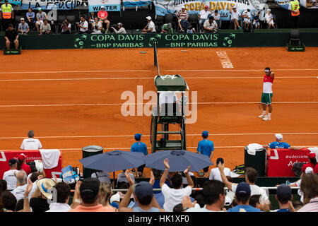 Parque Sarmiento, Buenos Aires, Argentine. Le 04 février, 2017. 4, 10 févr. 2017 - Parque Sarmiento, Buenos Aires. L'Argentine a gagné le double de la Coupe Davis. Leonardo Mayer et Carlos Berlocq a gagné dans la cinquième série de Bolelli - Fognini. Même si l'Italie est en avance 2-1 dans le scénario. Credit : Nicholas Tinelli/Alamy Live News Banque D'Images