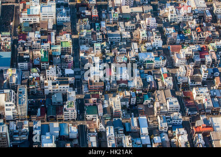 Le paysage urbain, depuis l'île de Sky Tree, Tokyo, Japon Banque D'Images