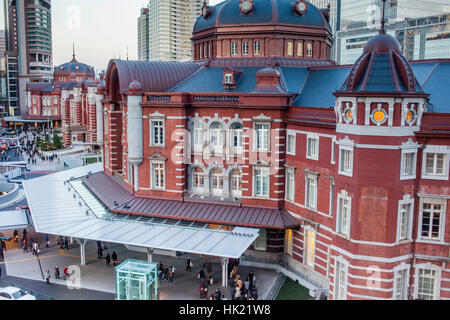 Paysage urbain, avant, façade, la gare de Tokyo, Marunouchi, Tokyo, Japon Banque D'Images