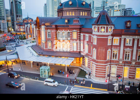 Paysage urbain, avant, façade, la gare de Tokyo, Marunouchi, Tokyo, Japon Banque D'Images