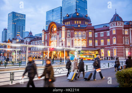 Paysage urbain, avant, façade, la gare de Tokyo, Marunouchi, Tokyo, Japon Banque D'Images