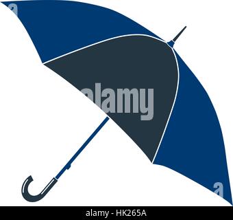 Pétales bleu icône parapluie ronde. Vector illustration. Illustration de Vecteur