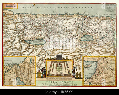 La carte d'Israël 1660 Banque D'Images