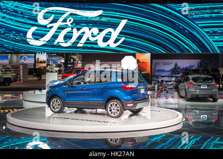 DETROIT, MI/USA - 10 janvier 2017 : un SUV Ford EcoSport 2018 car à l'occasion du North American International Auto Show (NAIAS). Banque D'Images