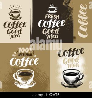 Le café. Vector illustration pour menu design restaurant ou un café Illustration de Vecteur