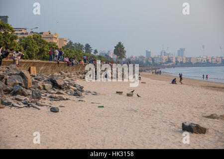 Chowpaty Beach à Mumbai (Bombay), Inde. Banque D'Images