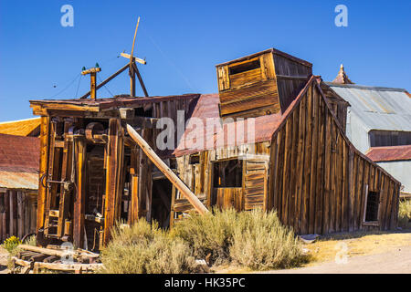 Ancien moulin à scie pour la Californie Ghost Town Situé dans le haut désert Banque D'Images