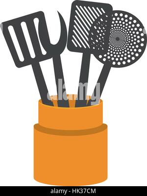 Jeu de cuisine ustensile cartoon illustration vectorielle contenant 10 eps Illustration de Vecteur