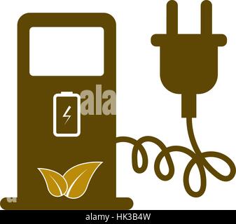 Station de recharge pour voitures électriques l'icône de connexion. Vector illustration Illustration de Vecteur