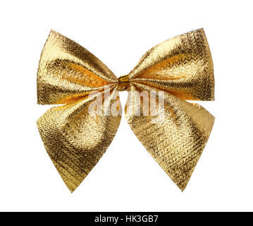 Vue avant d'archet d'or décoratif isolated on white Banque D'Images