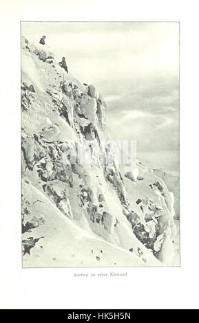 Illustration tirée de 'In luftigen Hoùh'n', représentant la Jungfrau et les montagnes de l'Oberland bernois, publiée par la section berlinoise des clubs alpins allemand et autrichien, mettant en valeur le paysage alpin avec des illustrations et des planches. Banque D'Images