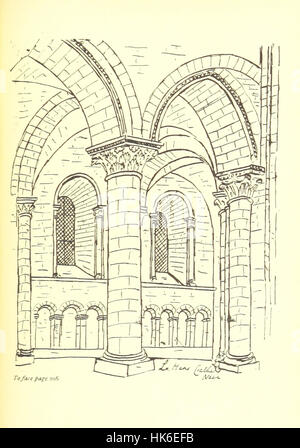 La photographie montre une page tirée de 'Sketches of Travel in Normandie and Maine', avec des illustrations des régions par l'auteur, accompagnées d'une préface de W. H. Hutton, documentant des expériences de voyage en France. Banque D'Images