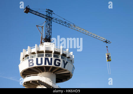 Bungy Jump tour avec cavalier bungy, Scheveningen, à La Haye, Hollande, Pays-Bas Banque D'Images