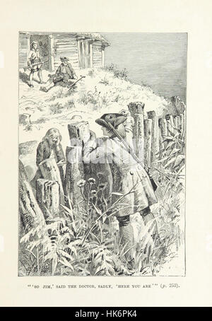 Une image de la deuxième édition de « Treasure Island », un roman d'aventure classique de Robert Louis Stevenson, mettant en scène la poursuite d'un trésor enterré et des personnages emblématiques comme long John Silver. Banque D'Images