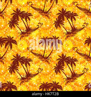 Silhouettes de palmiers tropicaux Seamless Illustration de Vecteur