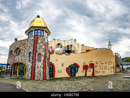 Markthalle par Hundertwasser Friedensreich Hundertwasser, Altenrhein, Staad, Lac de Constance, canton de St-Gall, Suisse Banque D'Images