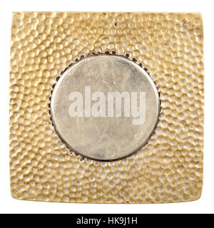 Grungy plaque métallique isolé sur fond blanc Banque D'Images