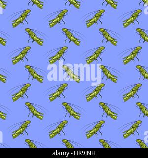 Les sauterelles Cartoon vert motif transparent Illustration de Vecteur