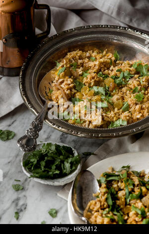 Biryani Riz brun Banque D'Images