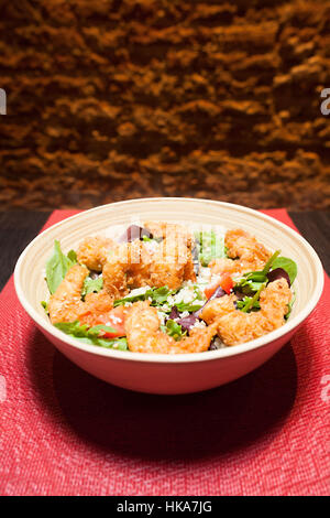 Salade de crevettes. Banque D'Images