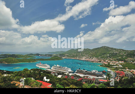 Vue de dessus sur Saint Thomas d'Îles Vierges Américaines Banque D'Images