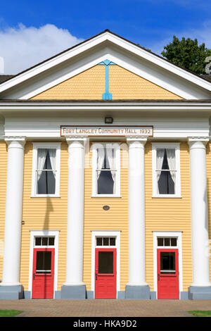 Salle communautaire de Fort Langley, Fort Langley, région de Vancouver, British Columbia, Canada Banque D'Images