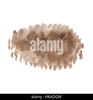 Fond brun blanc aquarelle abstraite, les taches isolées. illustration l'aquarelle Banque D'Images