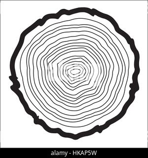 Les anneaux de croissance des arbres de scie et fond vecteur tronc d'arbre, de la forêt et la scierie Illustration de Vecteur
