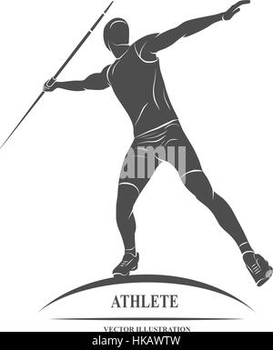 Lancer du javelot athlète spears icône. Vector illustration Illustration de Vecteur