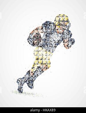 Résumé joueur de football américain de cercles colorés. Vector illustration. Illustration de Vecteur