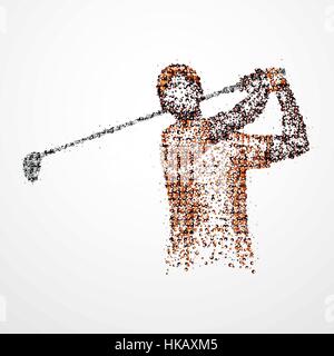 Image abstraite d'un golfeur. Vector illustration. Illustration de Vecteur