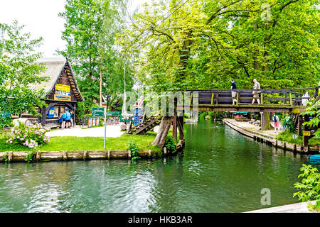 Dorf Lehde im Spreewald Lehde ; village de forêt Spree spree (bois) Banque D'Images