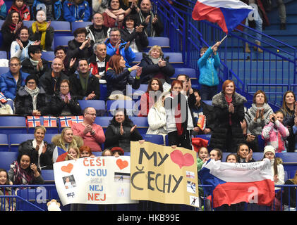 Ostrava, République tchèque. 27 Jan, 2017. Lors de la République tchèque le programme court à l'Figure Skating Championships, à Ostrava, en République tchèque, le vendredi, Janvier 27, 2017. Photo : CTK Jaroslav Ozana/Photo/Alamy Live News Banque D'Images
