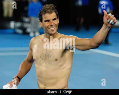 Melbourne, Australie. 27 Jan, 2017. L'Espagne de Rafael Nadal est entré dans sa 4ème finale à l'Open d'Australie 2017 à Melbourne Park, Melbourne, Australie. Crédit : Frank Molter/Alamy Live News Banque D'Images