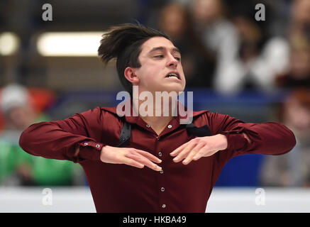 Ostrava, République tchèque. 27 Jan, 2017. Daniel d'Israël Samohin ses patins le programme court à l'Figure Skating Championships, à Ostrava, en République tchèque, le vendredi, Janvier 27, 2017. Photo : CTK Jaroslav Ozana/Photo/Alamy Live News Banque D'Images