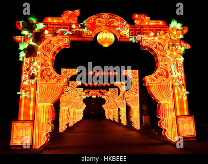 Londres, Royaume-Uni. 27 Jan, 2017. Festival des lanternes magiques de Chiswick House and Gardens, Chiswick, Londres, le 27 janvier 2017 Credit : KEITH MAYHEW/Alamy Live News Banque D'Images