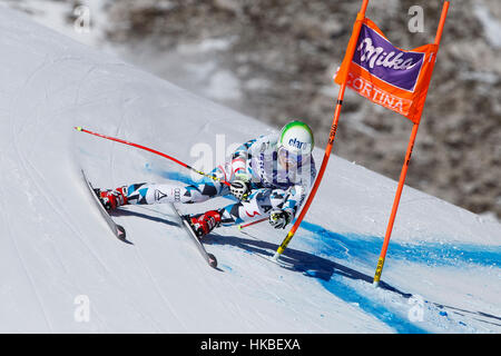 Cortina d'Ampezzo, Italie. 28 janvier, 2017. Viktoria Rebensburg(Ger) qui se font concurrence sur les AUDI FIS Ski World Cup Women's downhill Race sur l'Olympia bien sûr dans les montagnes des Dolomites. Credit : Mauro Dalla Pozza/Alamy Live News Banque D'Images