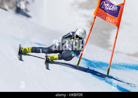 Cortina d'Ampezzo, Italie. 28 janvier, 2017. Verena ENFOURNEUR (Ita) qui se font concurrence sur les AUDI FIS Ski World Cup Women's downhill Race sur l'Olympia bien sûr dans les montagnes des Dolomites. Credit : Mauro Dalla Pozza/Alamy Live News Banque D'Images