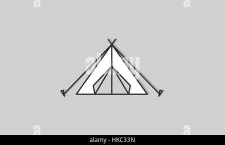Abri tente Concept vecteur icône Illustration de Vecteur
