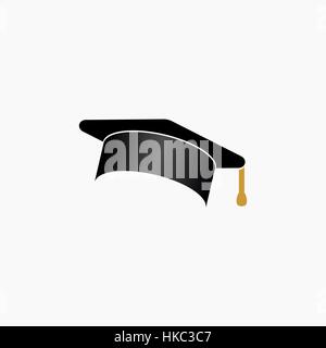 L'éducation, l'obtention du diplôme cap/hat simple icône vector illustration. Illustration de Vecteur
