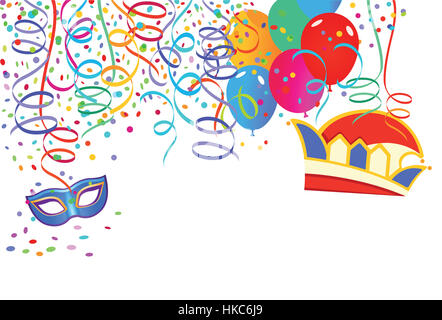 Décor de carnaval avec des ballons et banderoles Banque D'Images