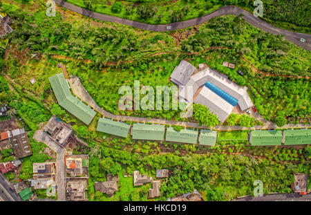 En regardant la banlieue de Banos de Agua Santa, Ville d'Amérique latine, Tungurahua, Province de l'Amérique du Sud Banque D'Images