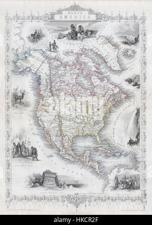 Tallis 1850 Carte de l'Amérique du Nord ( Texas à plein ) Geographicus tallis ameriquedunord 1850 Banque D'Images