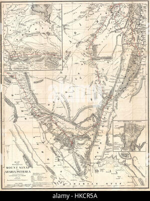 1856 Kiepert Carte de la péninsule du Sinaï, Égypte Geographicus Sinai kiepert 1856 Banque D'Images